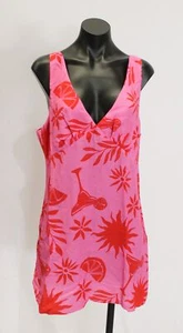 Asos Design Womens Linen Blend A-Line Mini Dress EJ2 Pink Cocktail Size US 12-14 - Picture 1 of 4