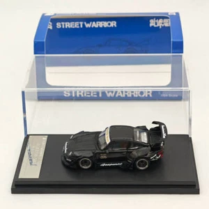 Street WARRIOR SW 1/64 Porsche RWB 993 Sport Car Diecast Model Car Limited Black - Picture 1 of 6