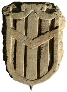 Stemma in pietra a tre bande verticali - Stone italian coat of arms 5773 - Imagen 1 de 1