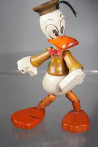 vintage 1950's Donald Duck Gliederfigur aus Holz - WDP Italy