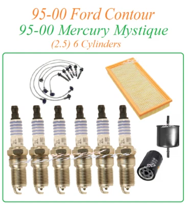 Tune Up For 95-00 Ford Contour Mercury Mystique 2.5 V6: Spark Plugs Wire Set Air - Image 1 of 4