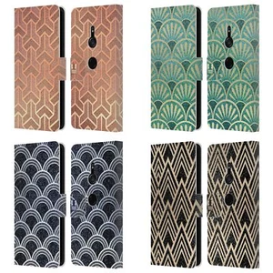 HEAD CASE DESIGNS TEXTURED ART DECO PATTERNS LEATHER BOOK CASE FOR SONY PHONES 1 - Picture 1 of 10