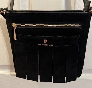 Schwarze Wildleder Umhängetasche von Spartina 449 Auslaufmodell Top Gebrauchter Zustand - Bild 1 von 6