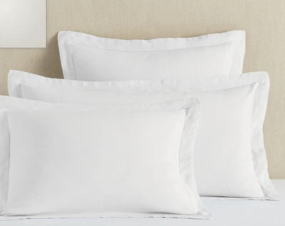 Juego 2 fundas de almohada Pottery Barn LINO algodón orgánico BLANCO BRILLANTE talla estándar Foto 1 de 4