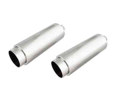 Silenciador universal redondo recto SS DC Sports EX-5012 2" entrada 4" salida - cantidad 2 Foto 1 de 3