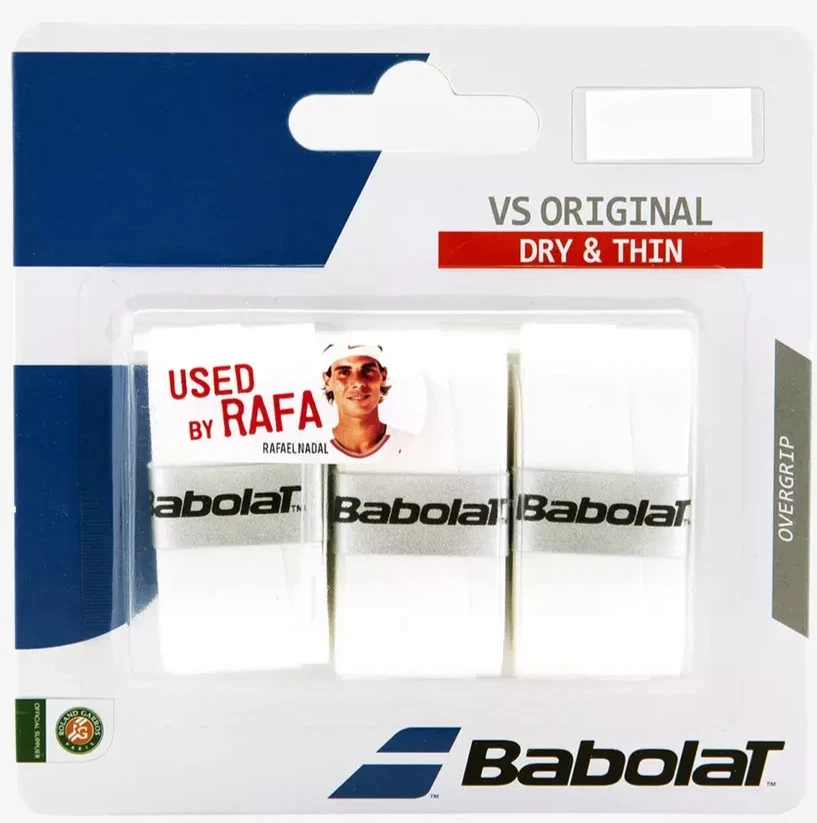 Babolat VS Original Paquete de 3 Blanco Seco Overgrip Tenis Raquetball Pickleball Foto 1 de 1
