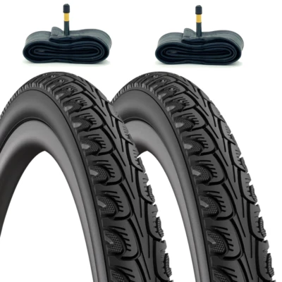 2x Rubena 27 x 1 1/4 Inch Retro Road Bike Tyres + Tubes 32 630 European Made - image 1 of 4
