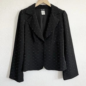 Vintage Y2K Paper Dolls Black Blazer Jacket New Wave Retro Witch Goth Medium - Picture 1 of 8