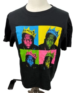 Notorious B.I.G. Black Graphic VINTAGE 90's Cotton Tee Medium - Picture 1 of 5