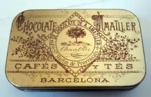 Chocolate Amatller Barcelona scatola di latta vuota 9,5 X 6 X 2 cm. - Bild 1 von 2