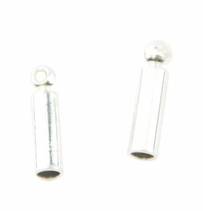 25 Silver End Cap Connectors 7x2mm (5-68) - Picture 1 of 1