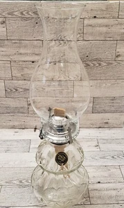 Lamplight Farms Hurricane Oil Lamp Clear Glass 17" Complete VTG Wick was burned - Picture 1 of 24
