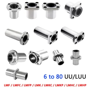 6 to 80UU Linear Ball Bearing Bushing with Flange LMF/LMK/LMH for CNC 3D Printer - Picture 1 of 18