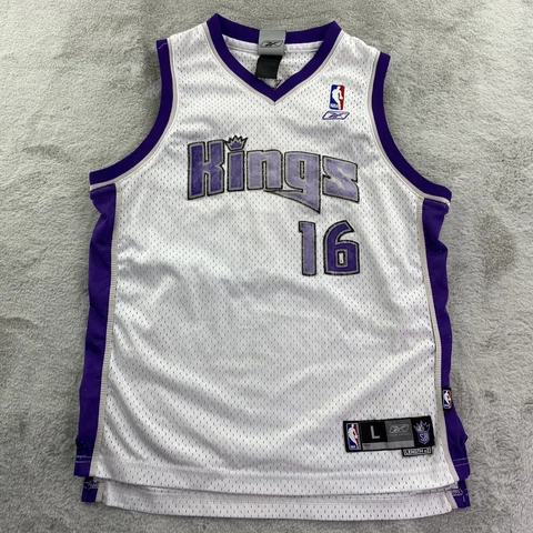 Vintage Sacramento Kings Jersey Youth Large White Peja Stojakovic Reebok Boys Cover