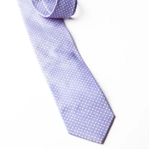 PORTIA Cotton Tie Dusty Blue Polka Dot  - Picture 1 of 3