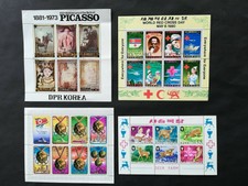 KOREA 4 minisheets Picasso (1982), Deer (1979), Red Cross (1980), Olympics(1976)