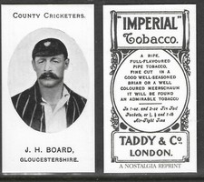 NOSTALGIA REPRINT TADDY & CO J.H.BOARD GLOUCESTERSHIRE COUNTY CRICKETERS