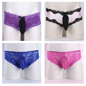 Pouch Thong Briefs Sissy Lingerie Sheath Underwear Jockstrap Shorts Panties - Picture 1 of 100