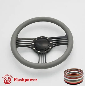14" Billet Steering Wheel Light Gray Full Wrap Bronco GMC Mercury Capri Lincoln - Bild 1 von 10