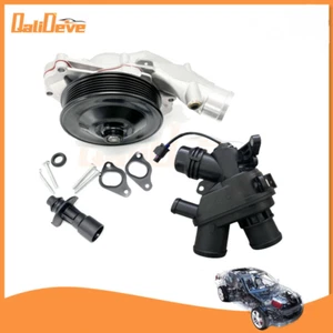 Water Pump w/ Bolts Gaskets Connector + Thermostat For Jaguar Land Rover V8 5.0L - Picture 1 of 9