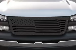 Steel Aftermarket Grille Kit for 2003-07 Chevy Silverado 1500/2500 AMERICAN FLAG - Bild 1 von 3