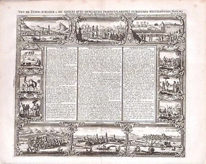 Antique map, Chatelain, Vue de Tunis d'Alger & de Gigeri - Picture 1 of 1