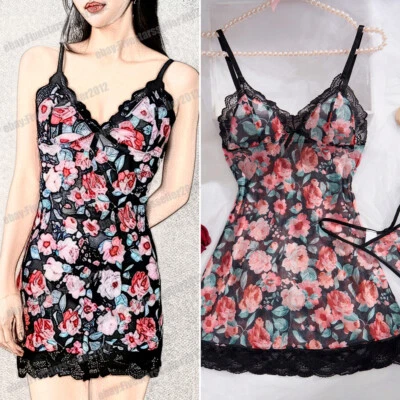 Sexy-Lencería Babydoll Tanga Prendas para dormir Ropa interior Encaje Vestido Prendas para dormir Foto 1 de 3