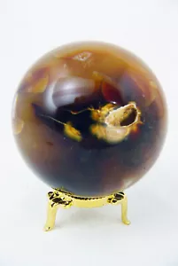 ABERW Karneol Achat Kugel 69mm Lapidar Edelstein Heilkugel mit Ständer 1133R - Bild 1 von 3