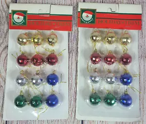 Vintage Santa's World Kurt Adler Holiday Trim Mini Disco Ball Ornaments 2 Packs - Picture 1 of 4