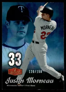 2005 Flair SHOWCASE /150 JUSTIN MORNEAU Rookie - Picture 1 of 2
