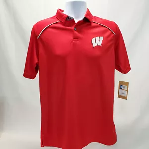 Wisconsin Badgers Herren Golfshirt Rivalität Fäden bestickt Logo - neu mit Etikett - Bild 1 von 11