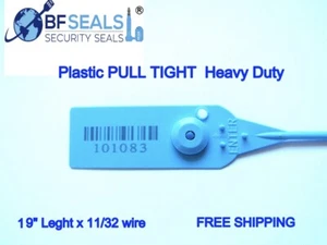 Plastic Seal Pull-Tight HD 19" Long, 500 Pcs, Elegant Blue color ,Heavy Duty - Picture 1 of 11