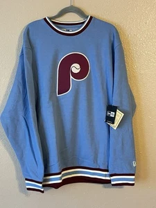 Men’s 2XL NWT Philadelphia Phillies New Era Ringer Pullover Sweatshirt - Picture 1 of 6