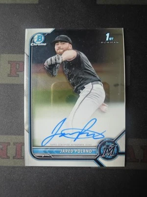2022 Bowman Chrome Baseball On Card Autograph 1st Rookie Jared Poland - Image 1 of 2