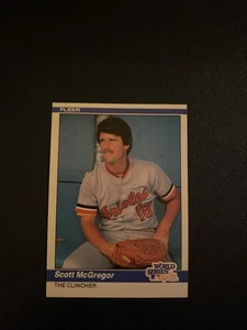 Tarjeta de béisbol Scott McGregor 1984 Fleer #646 Baltimore Orioles casi nueva - Imagen 1 de 2