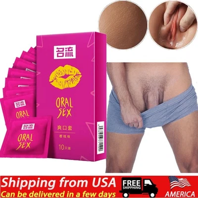 1 caixa de preservativos para sexo oral sabor cereja látex manga boquete - Imagem 1 de 4