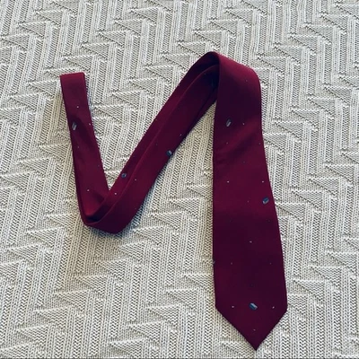 Corbata vintage Ungaro seda roja estampado abstracto Foto 1 de 4