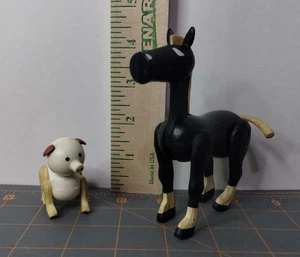 Vintage weiß & gelb Schwein und Pferd Fisher Price Tier Spielzeug Figuren - Bild 1 von 6