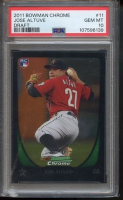 2011 年 Bowman Chrome Jose Altuve - 铬 RC #11 - PSA 10 GEM MT — 第 1/2 张图片