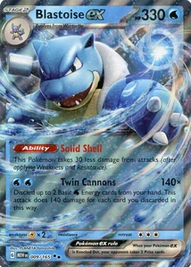 Juego de cartas coleccionables Pokémon Blastoise ex (Jumbo) 009/165 ultra raro de gran tamaño - Imagen 1 de 1