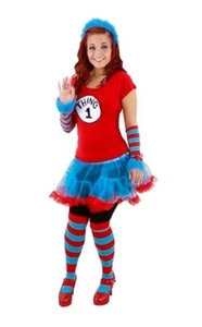 Dr. Seuss The Cat In The Hat Thing 1 & 2 Knee High Striped Socks LICENSED UNWORN - Picture 1 of 1