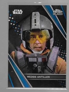 WEDGE ANTILLES 2023 TOPPS CHROME BLACK STAR WARS BLUE REFRACTOR CARD #23 /75 - Picture 1 of 1