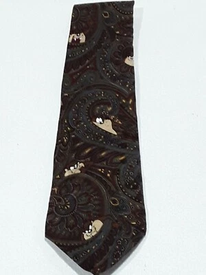 Corbata Looney Tunes Mania Tazmanian Devil 4 pulgadas de ancho marrón verde azulado y granate Foto 1 de 4