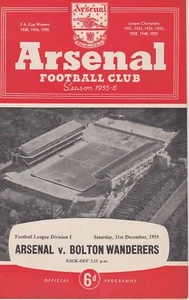 ARSENAL v BOLTON WANDERERS ~ 31 DECEMBER 1955 (2) - Picture 1 of 1
