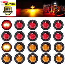 Marker Side Lights  Clearance Round Trailer Truck 3/4" Front  Rear (10pcs+ 10pcs