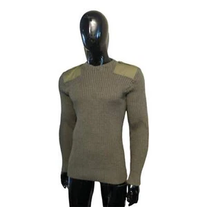 British Army Mens Heavy Jersey Olive Round Neck olive green Jumper medium - Picture 1 of 4