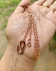 18 inch Pure Copper Short Cable Chain Necklace, Healing Copper Jewelry Spiritual - Picture 1 of 4