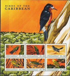 Grenada 2000 Portorico Rican Smeraldo Uccelli Colibrì Specie Pappagalli Foglio