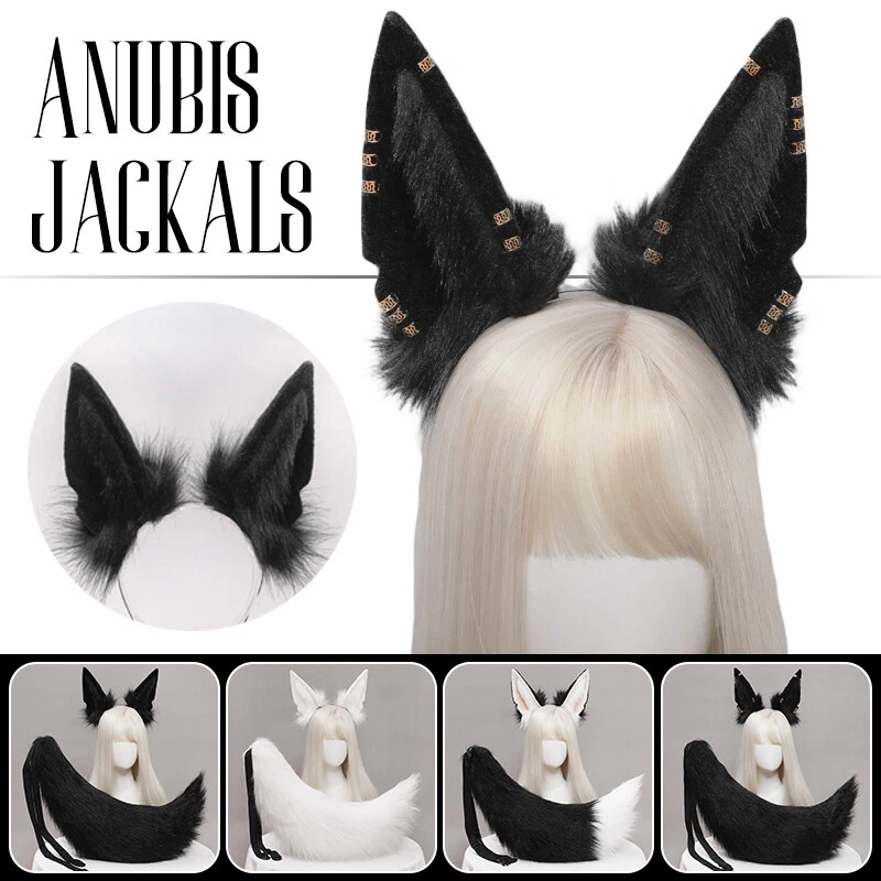 Faux Fur Wolf Jackal Ears Headband and Furry Anmimal Cosplay Hair Band Costume