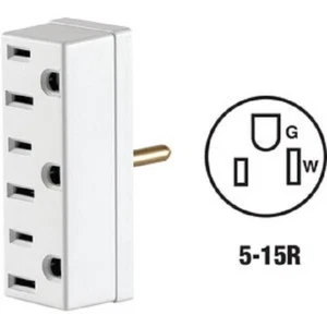 (30)-Leviton White 15A Electrical 3-Outlet Tap C28-00697-01W - Picture 1 of 1